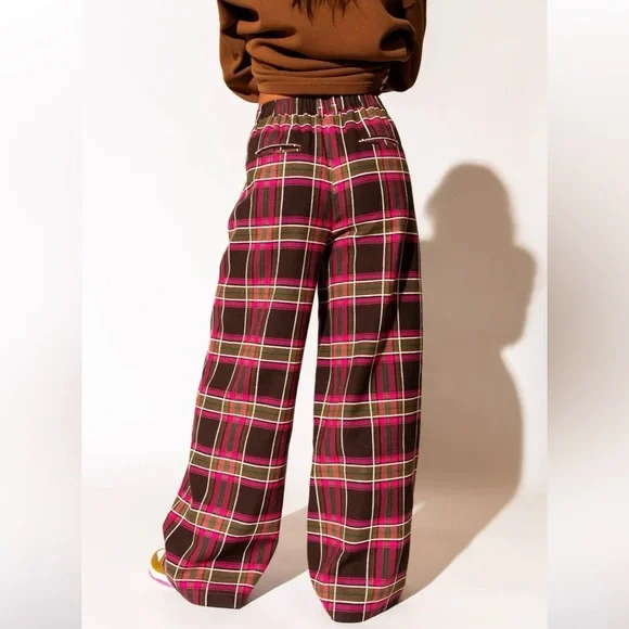 Dressed in LaLa Lovers Lane Plaid Wide Leg Trousers! - Picture 3 of 3